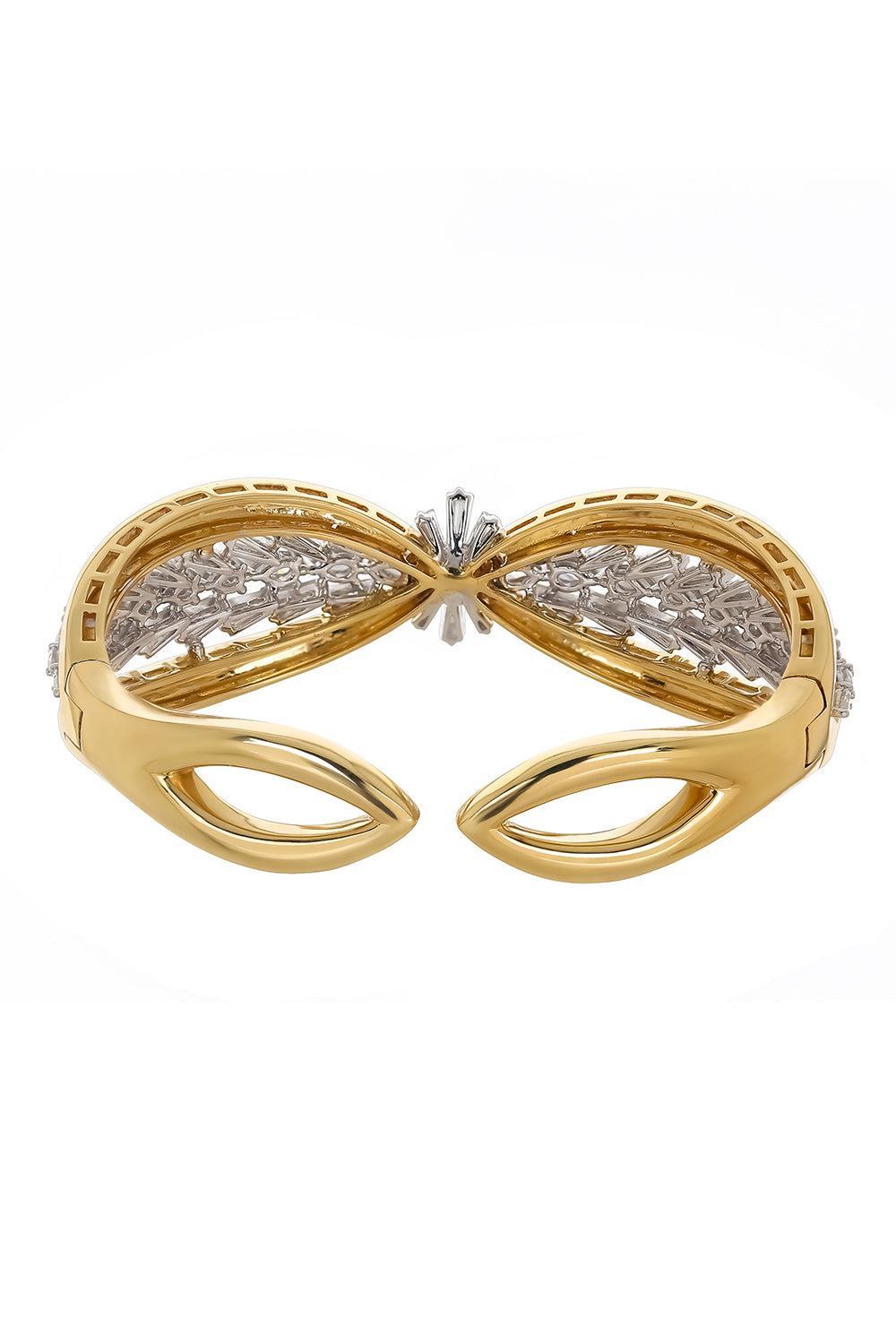 Diamond Taper Cut Statement Bracelet-YELLOW GOLD-JEWELRYFINE JEWELBRACELET O-YEPREM JEWELLERY