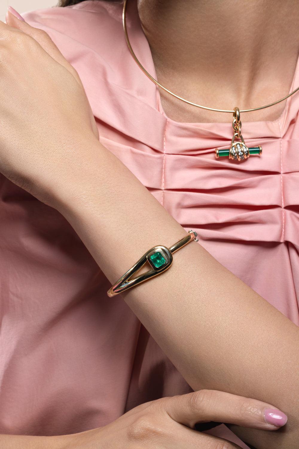 Slingshot Lasso Bangle Bracelet-YELLOW GOLD-M-JEWELRYFINE JEWELBRACELET O-MASON & BOOKS