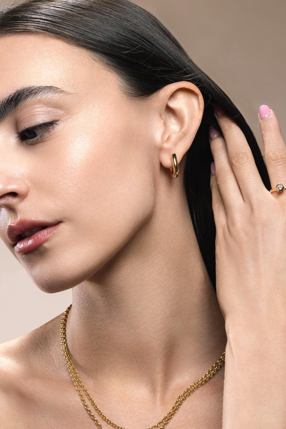 Signature Small Hoop Earrings-YELLOW GOLD-JEWELRYFINE JEWELEARRING-TAMARA COMOLLI