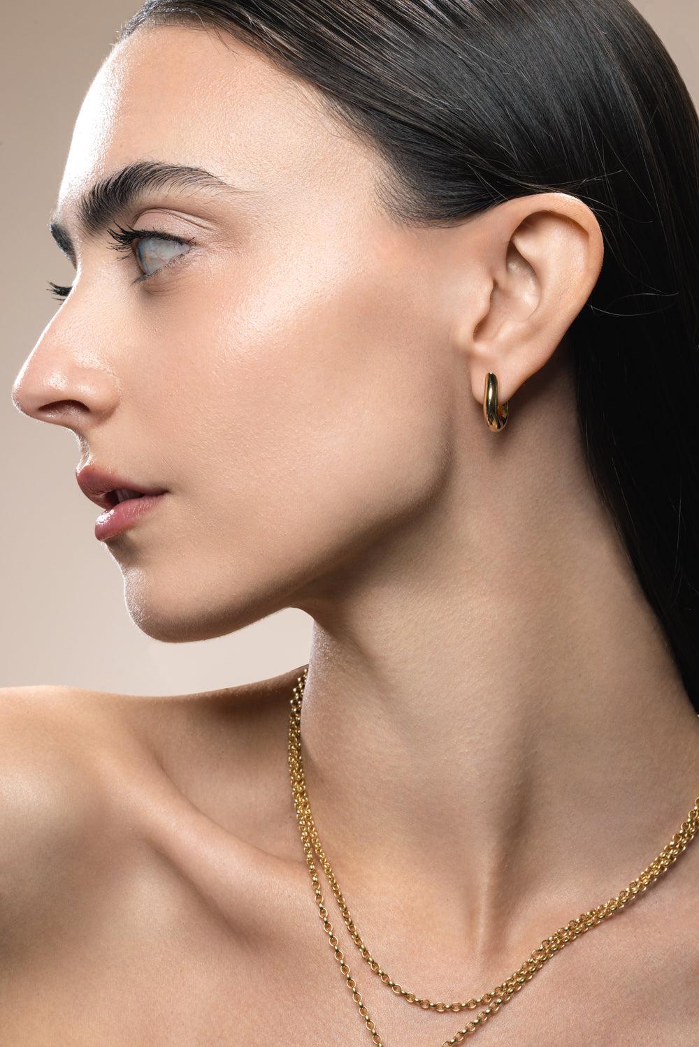 Signature Small Hoop Earrings-YELLOW GOLD-JEWELRYFINE JEWELEARRING-TAMARA COMOLLI