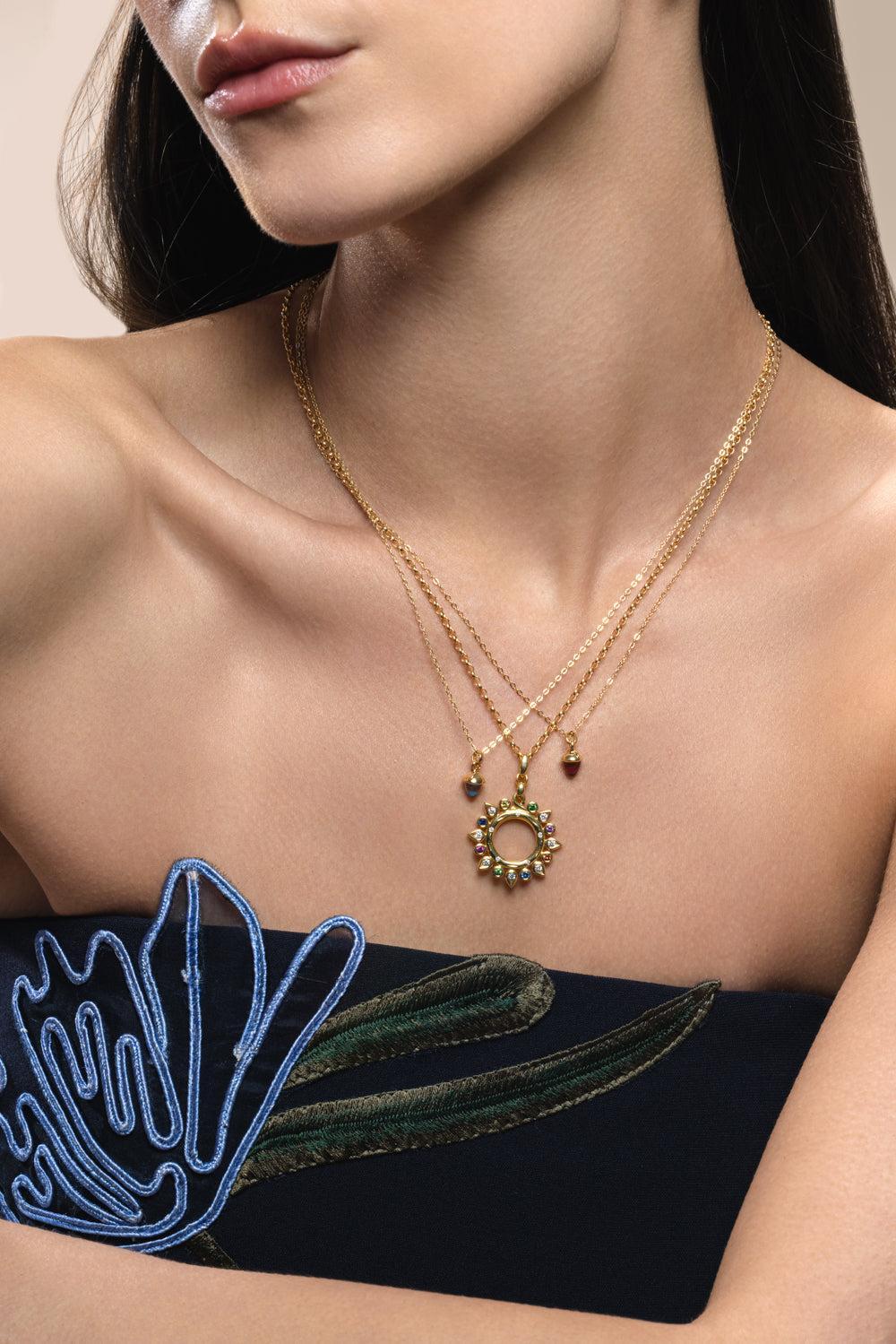 Sky Topaz Mikado Flamenco Pendant-YELLOW GOLD-JEWELRYFINE JEWELPENDANT-TAMARA COMOLLI