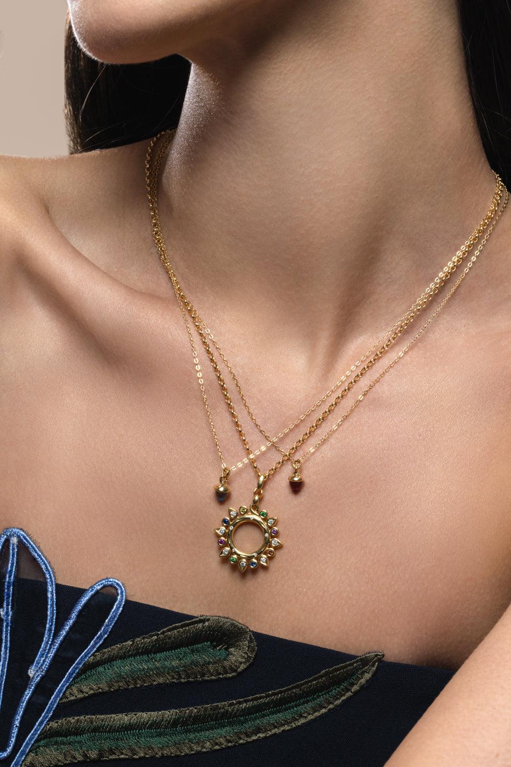 Sky Topaz Mikado Flamenco Pendant-YELLOW GOLD-JEWELRYFINE JEWELPENDANT-TAMARA COMOLLI