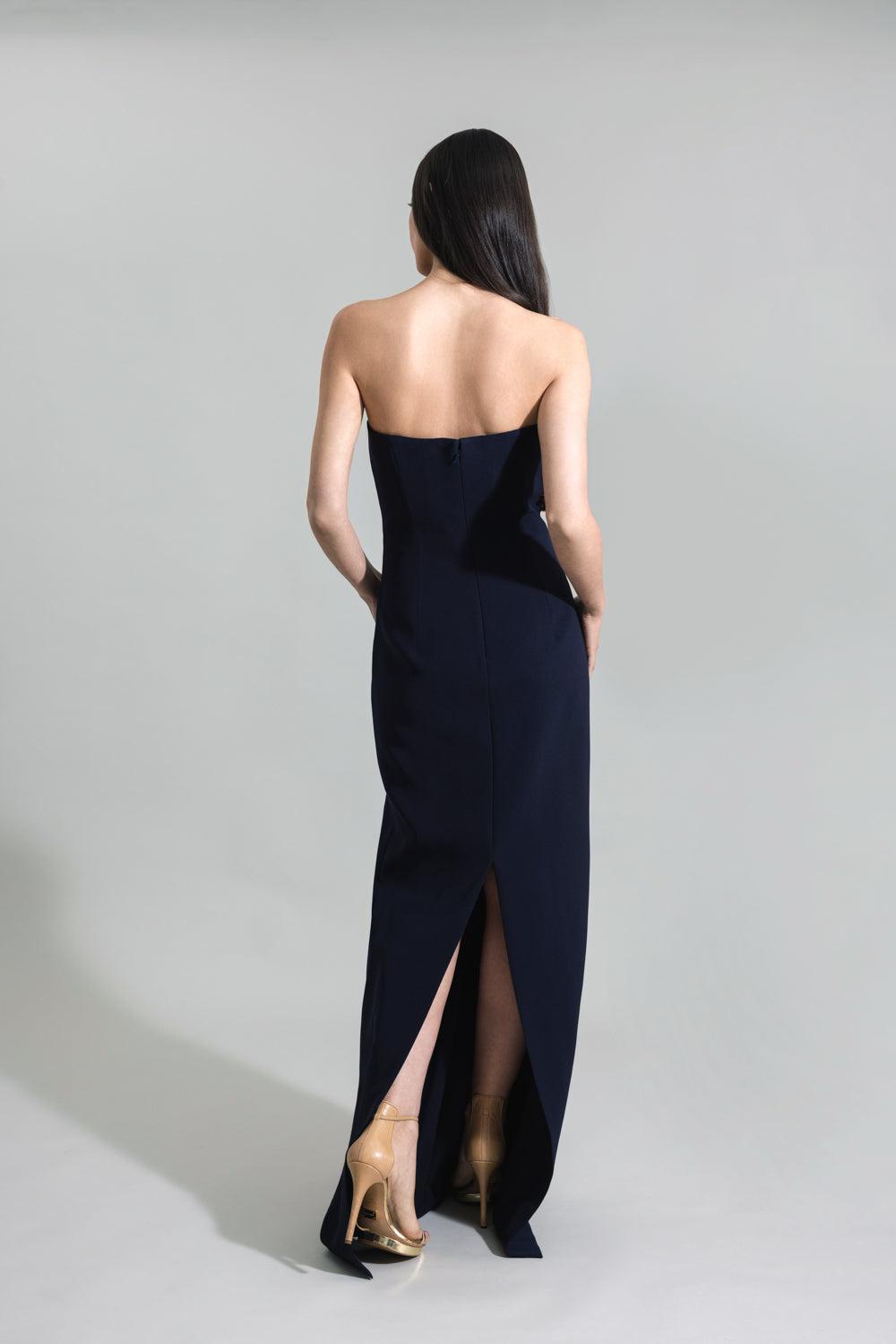 Floral Cord Embroidered Fluid Gown-BLUE-4-CLOTHINGDRESSGOWN-LELA ROSE