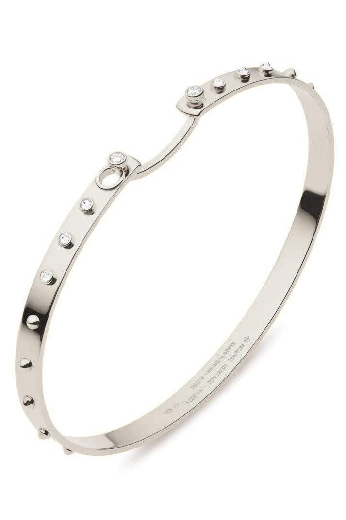 Brunch In NY Mood Bangle Bracelet - White Gold-WHITE GOLD-17-JEWELRYFINE JEWELBRACELET O-NOUVEL HERITAGE