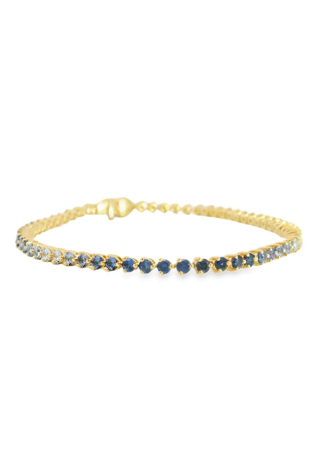 Blue Sapphire Ombre Bracelet - Yellow Gold-YELLOW GOLD-JEWELRYFINE JEWELBRACELET O-LISA NIK