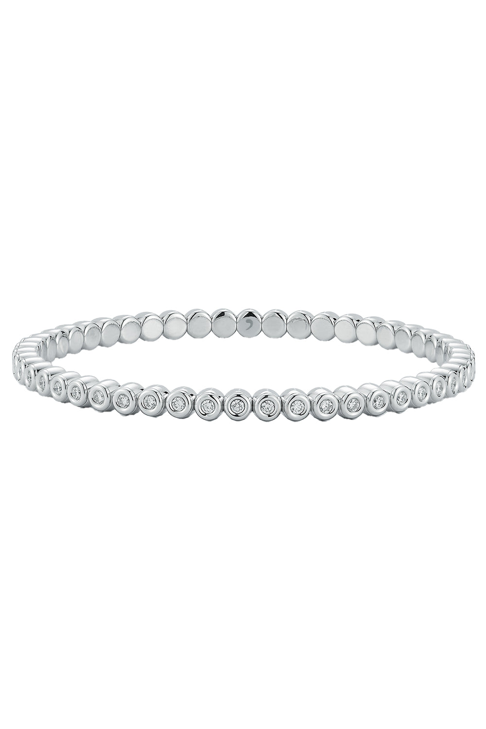 Diamond Bezel Extensible Stretch Bracelet - White Gold-WHITE GOLD-JEWELRYFINE JEWELBRACELET O-ROBERTO DEMEGLIO