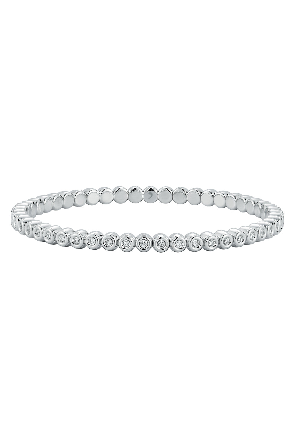 Diamond Bezel Stretch Tennis Bracelet - White Gold-WHITE GOLD-JEWELRYFINE JEWELBRACELET O-ROBERTO DEMEGLIO