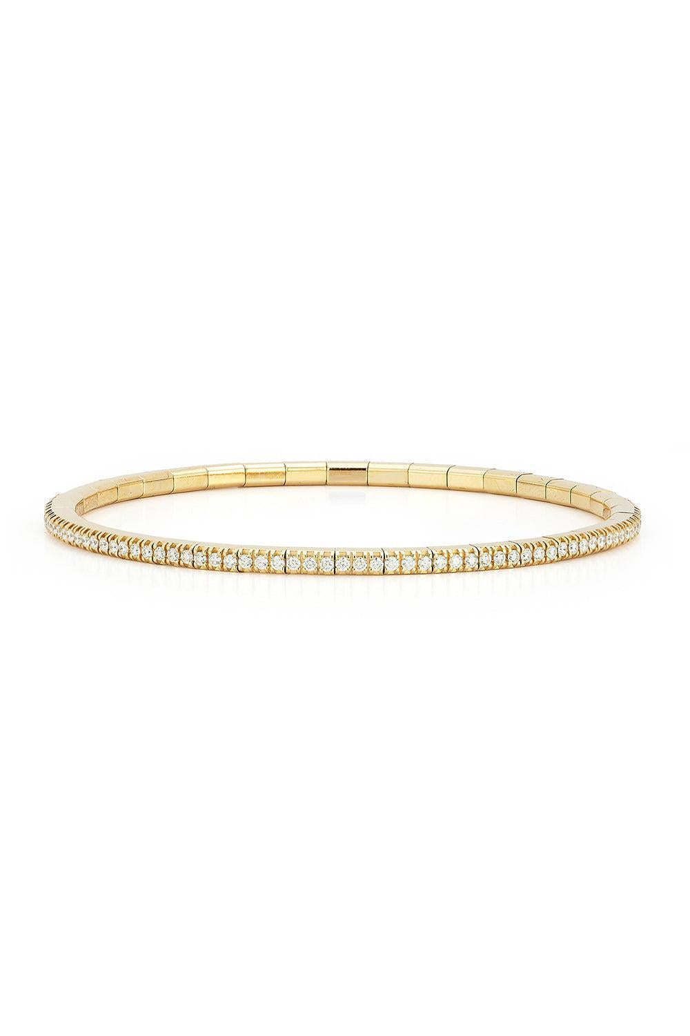 Diamond Extensible Stretch Tennis Bracelet - Yellow Gold-YELLOW GOLD-JEWELRYFINE JEWELBRACELET O-ROBERTO DEMEGLIO