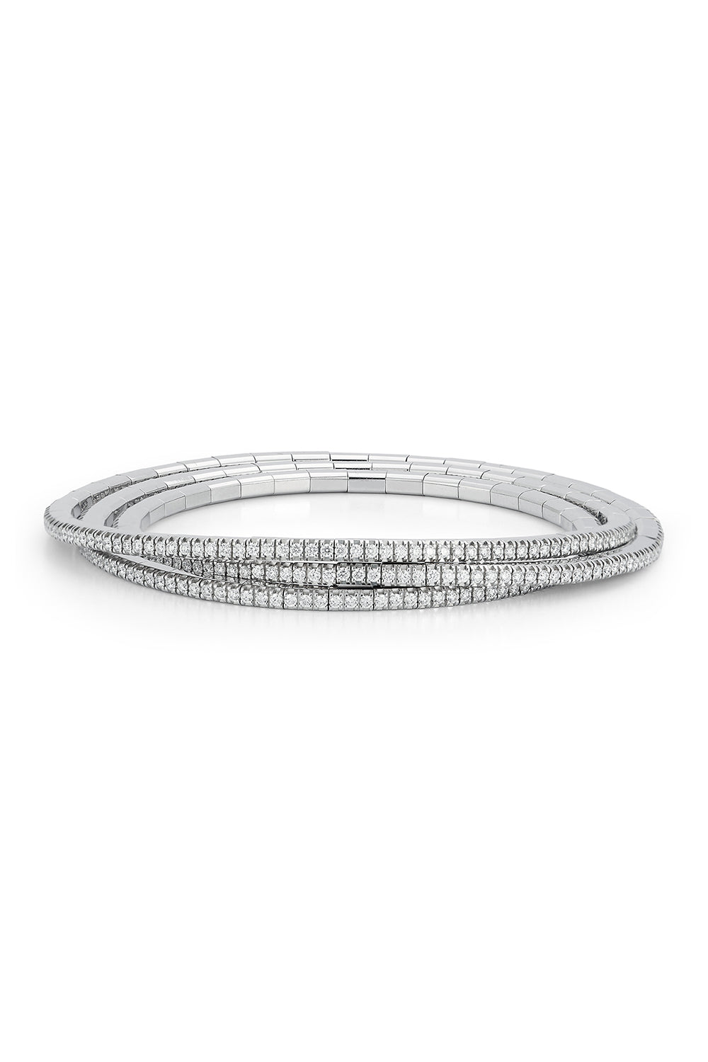 Three Round Diamond Stretch Bracelet-WHITE GOLD-JEWELRYFINE JEWELBRACELET O-ROBERTO DEMEGLIO