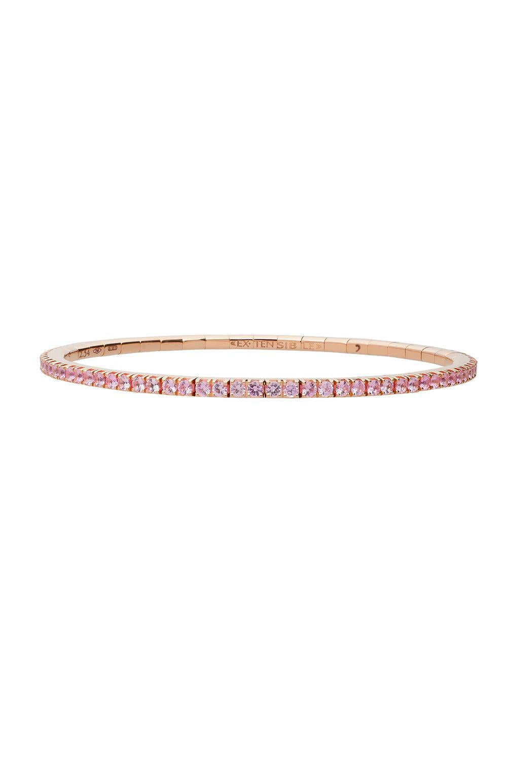 Pink Sapphire Stretch Tennis Bracelet-ROSE GOLD-JEWELRYFINE JEWELBRACELET O-ROBERTO DEMEGLIO