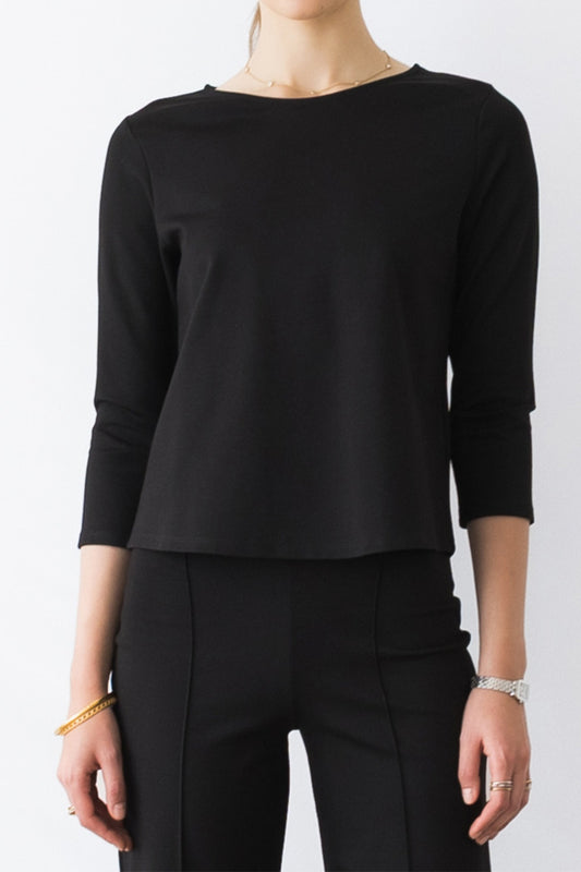3/4 Sleeve Top - Black