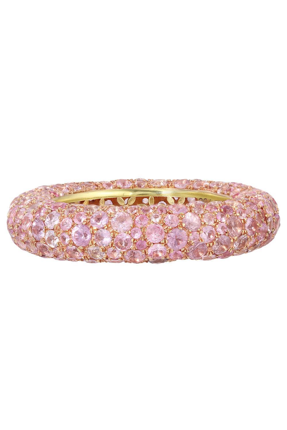 Pink Sapphire Blossom Bubble Ring-YELLOW GOLD-7-JEWELRYFINE JEWELRING-OCTAVIA ELIZABETH