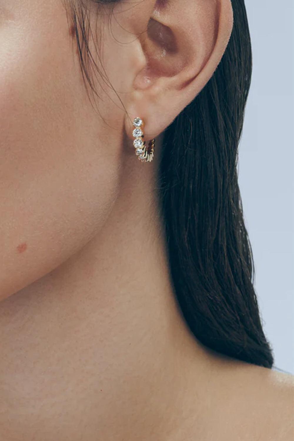 Diamond Boucle Earring-YELLOW GOLD-JEWELRYFINE JEWELEARRING-SOPHIE BILLE BRAHE