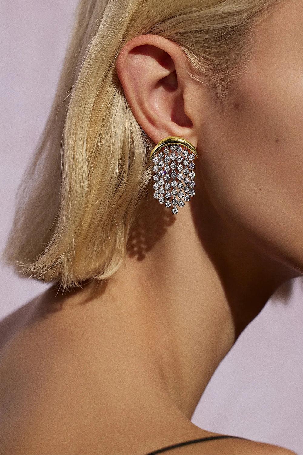 Diamond Fringe Earrings-YELLOW GOLD-JEWELRYFINE JEWELEARRING-EMILY P WHEELER