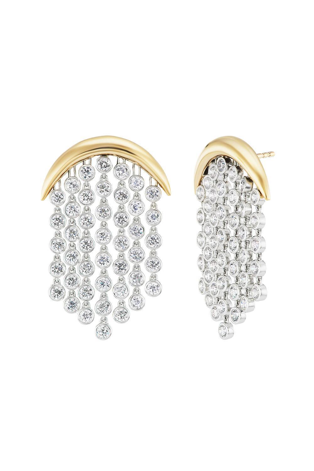 Diamond Fringe Earrings-YELLOW GOLD-JEWELRYFINE JEWELEARRING-EMILY P WHEELER