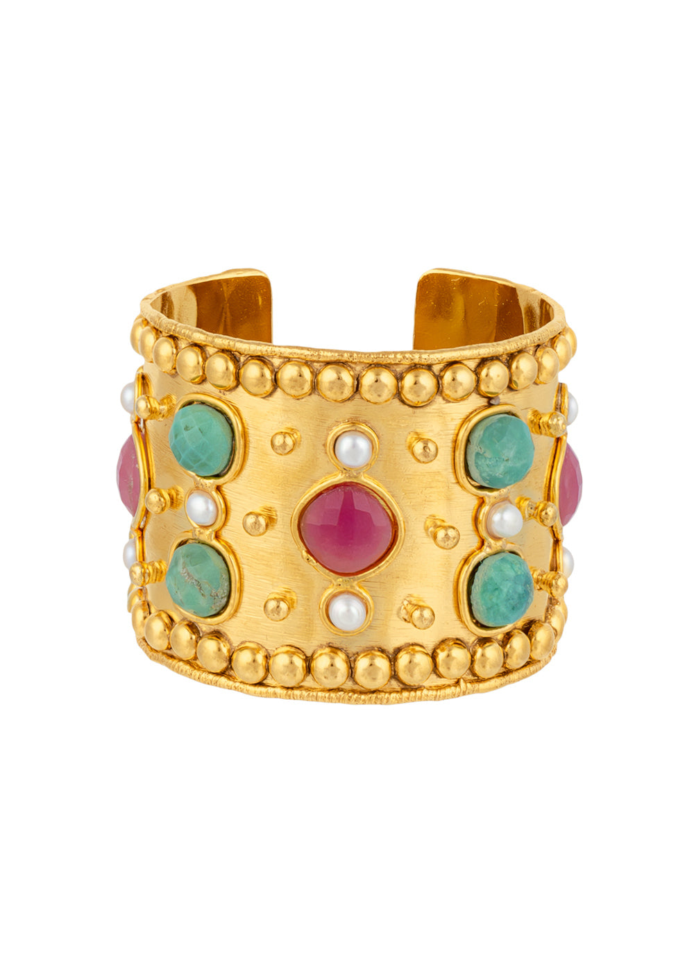 Red Jasper Chrysoprase Cuff Bracelet