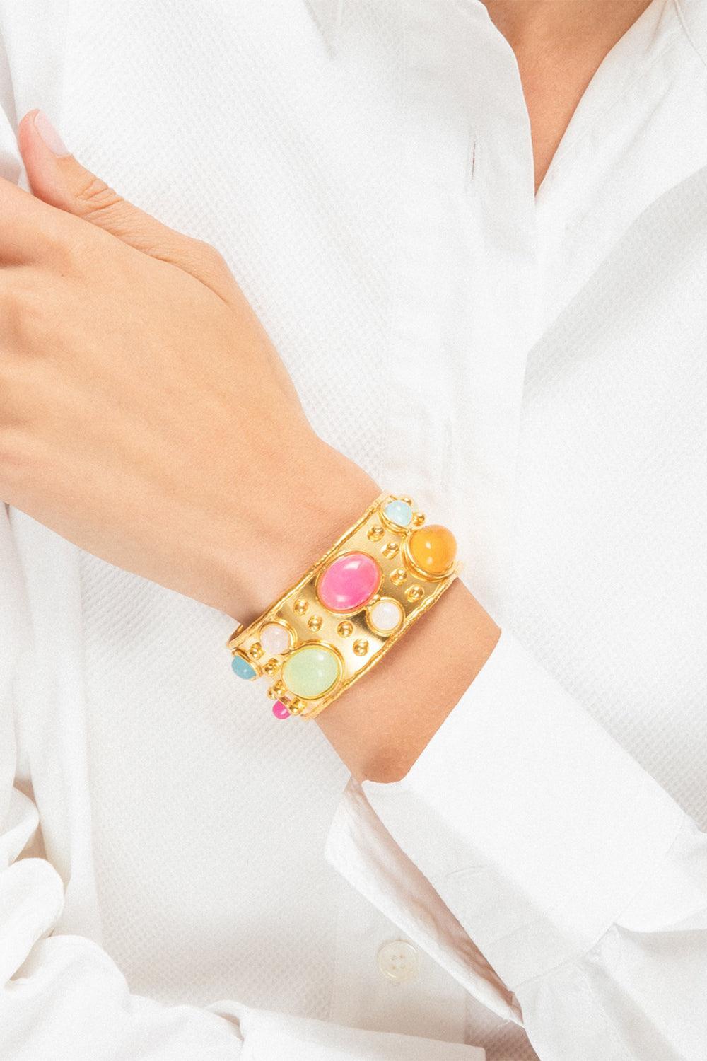 Ruby Onyx Cuff Bracelet-MULTI-JEWELRYBOUTIQUEBRACELET O-SYLVIA TOLEDANO