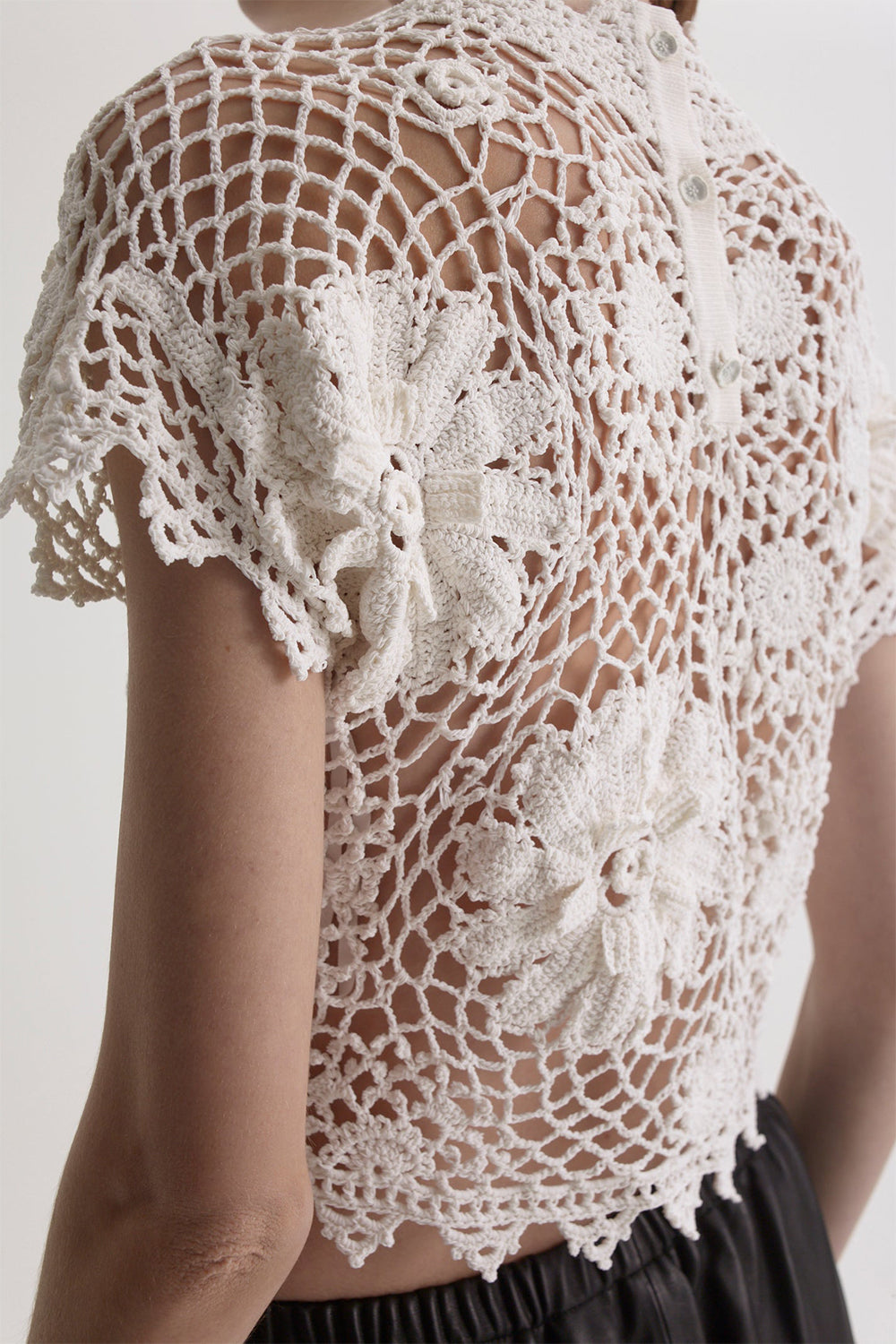Short Sleeve Crochet Top