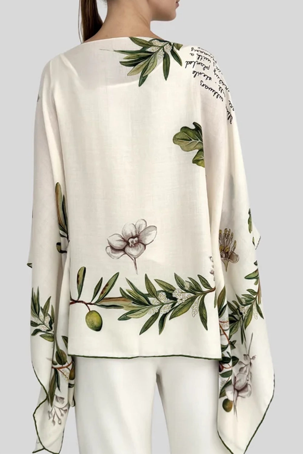 Floral Print Poncho - Olive Tree-FLORAL-O/S-CLOTHINGTOPPONCHO-RANI ARABELLA