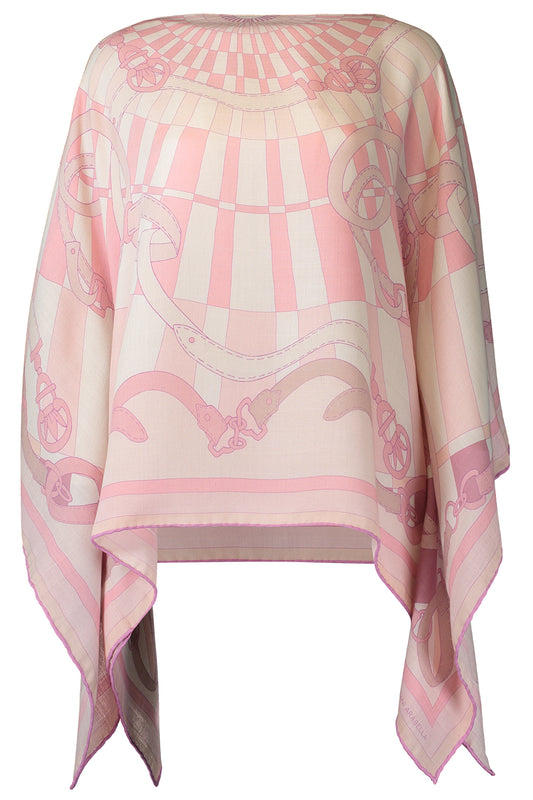Floral Print Poncho - Firenze-PINK-O/S-CLOTHINGTOPPONCHO-RANI ARABELLA