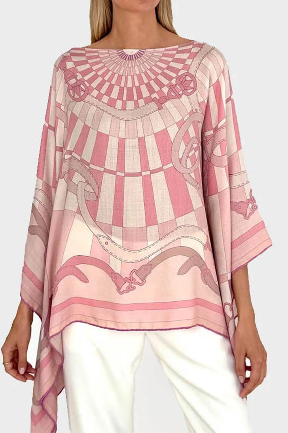  Floral Print Poncho - Firenze-PINK-O/S-CLOTHINGTOPPONCHO-RANI ARABELLA 