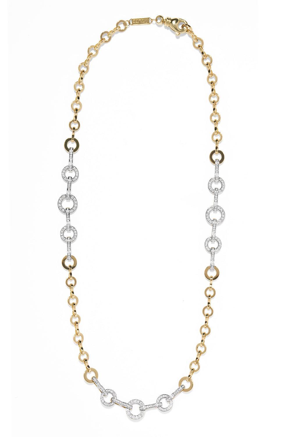 Diamond Cadence Circle Chain Necklace-YELLOW GOLD-16-JEWELRYFINE JEWELNECKLACE O-AZLEE