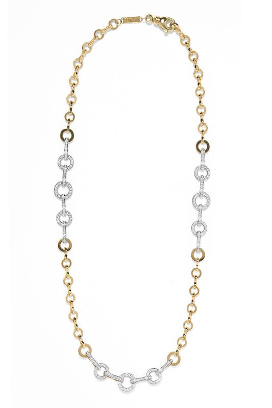 Diamond Cadence Circle Chain Necklace-YELLOW GOLD-16-JEWELRYFINE JEWELNECKLACE O-AZLEE
