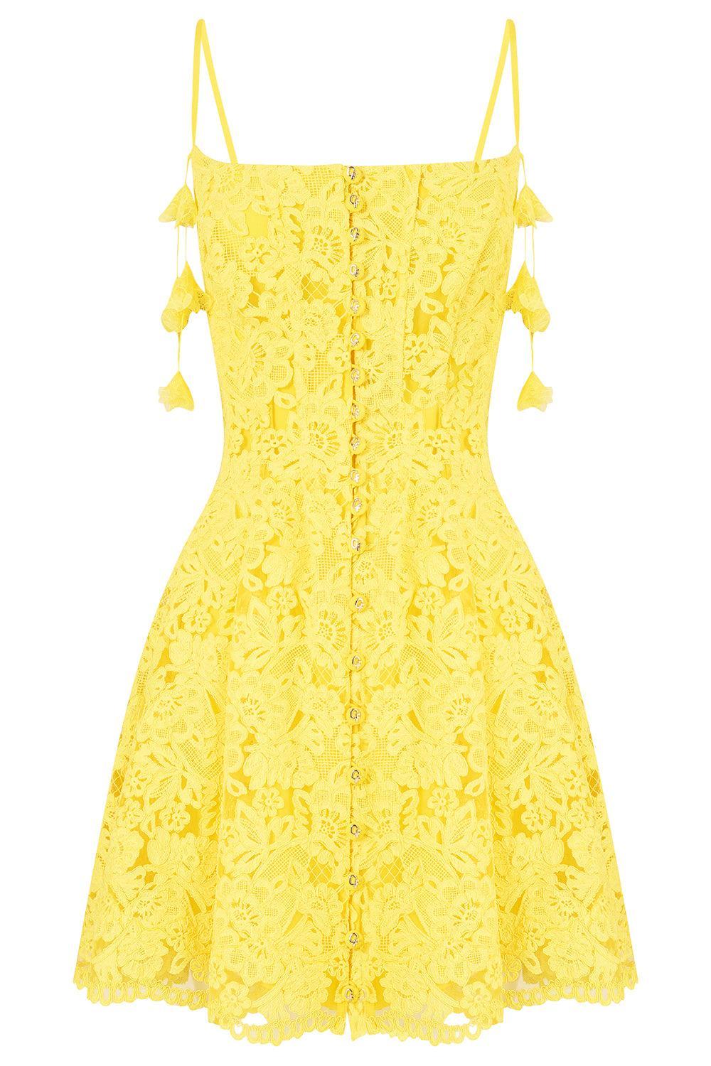 Corset Flare Short Dress-YELLOW-XS-CLOTHINGDRESSCASUAL-CAMILLA