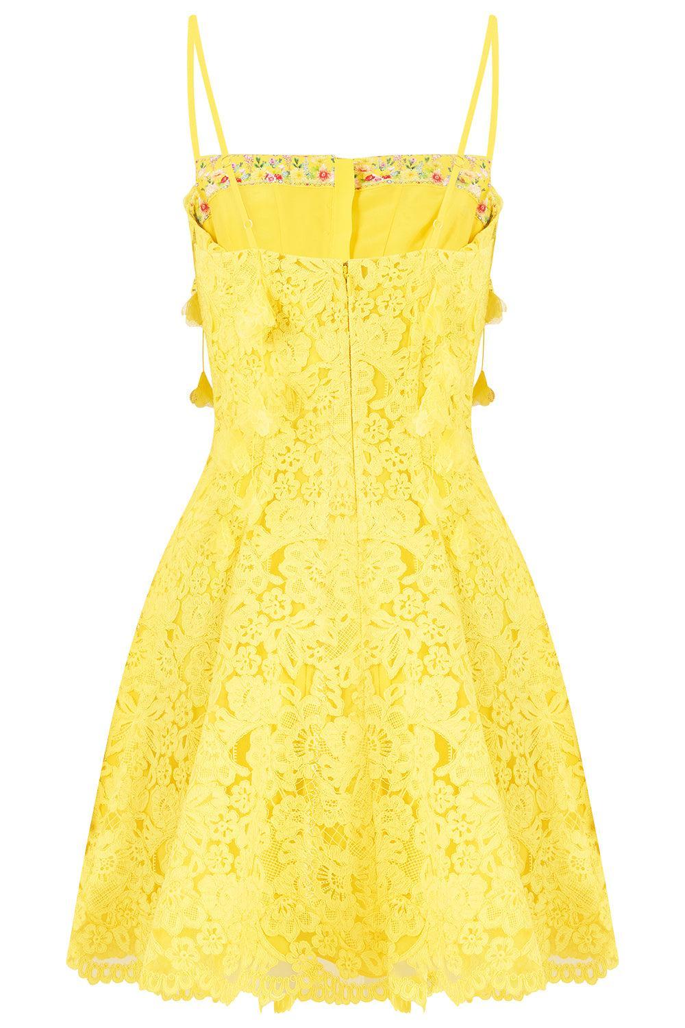 Corset Flare Short Dress-YELLOW-XS-CLOTHINGDRESSCASUAL-CAMILLA