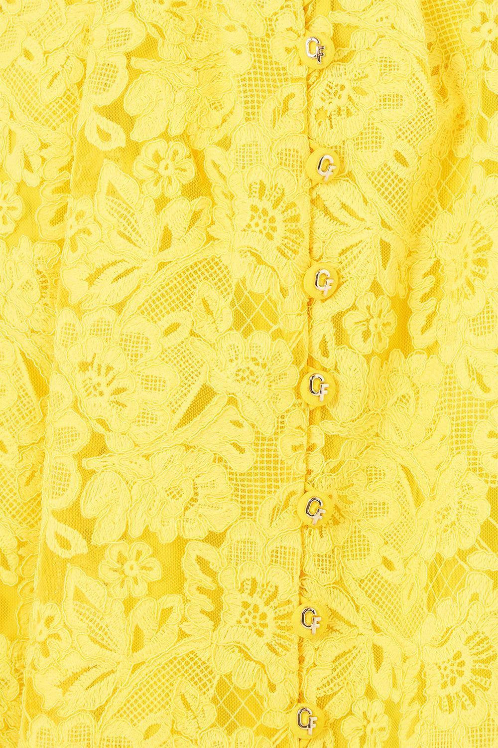 Corset Flare Short Dress-YELLOW-XS-CLOTHINGDRESSCASUAL-CAMILLA