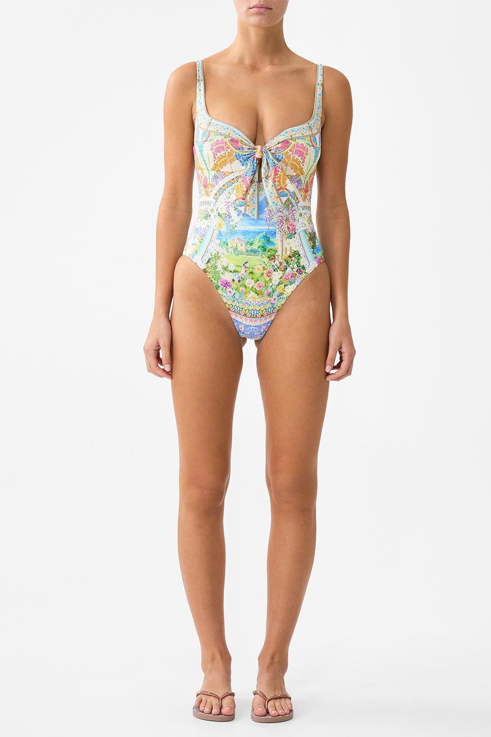 Tie Front One Piece-MULTI-S-CLOTHINGSWIM-CAMILLA
