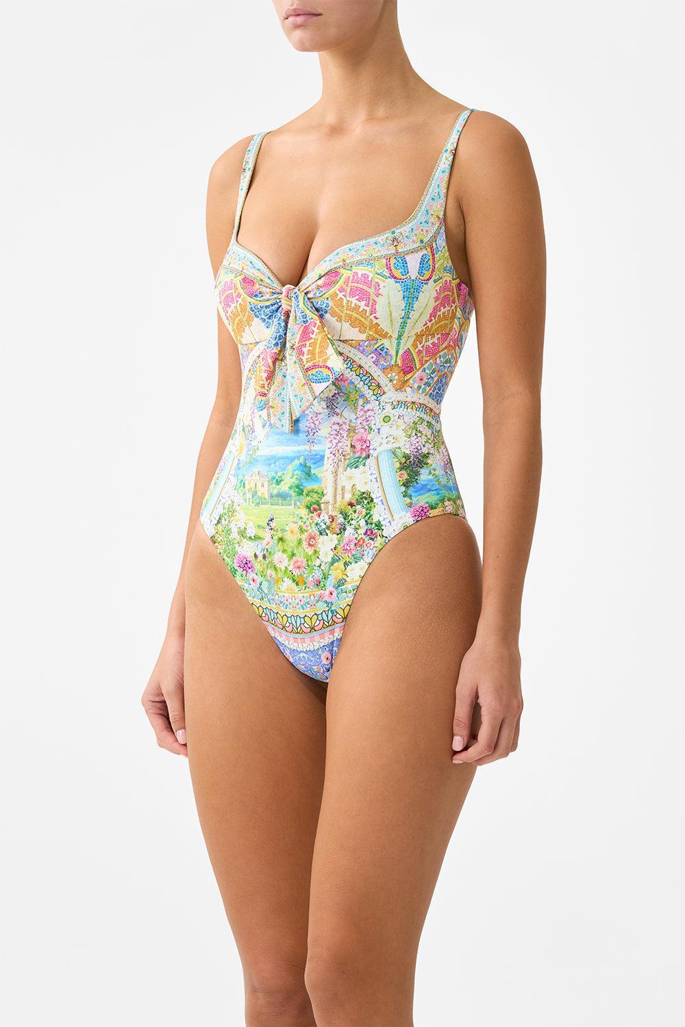 Tie Front One Piece-MULTI-S-CLOTHINGSWIM-CAMILLA