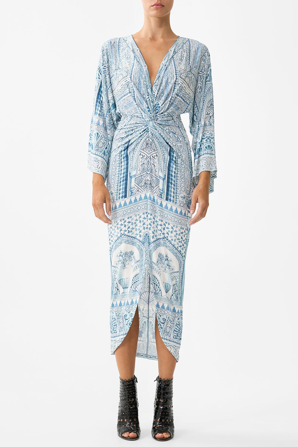 Hi-Lo Split Front Twist Dress-CREAM-XS-CLOTHINGDRESSCASUAL-CAMILLA