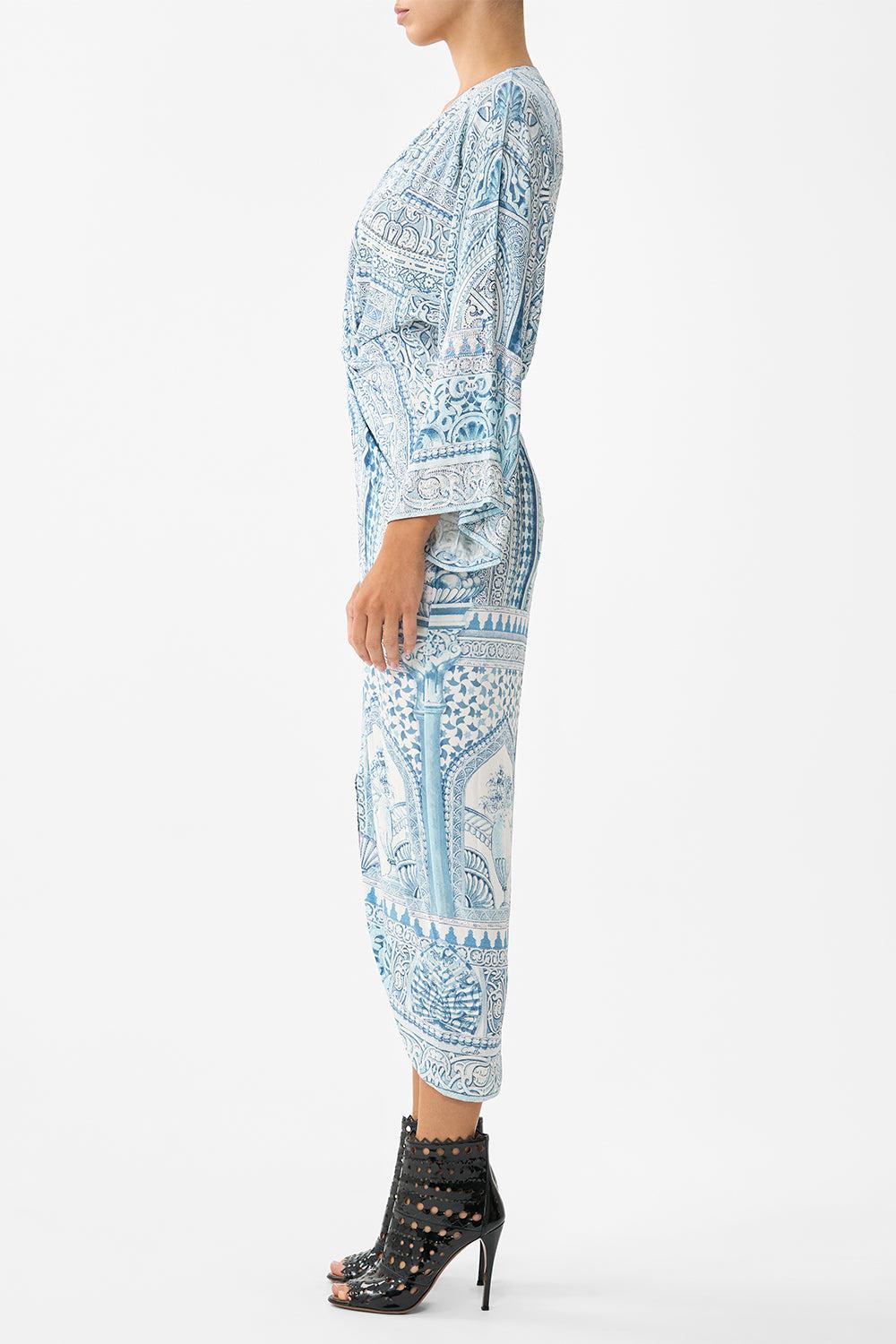 Hi-Lo Split Front Twist Dress-CREAM-XS-CLOTHINGDRESSCASUAL-CAMILLA