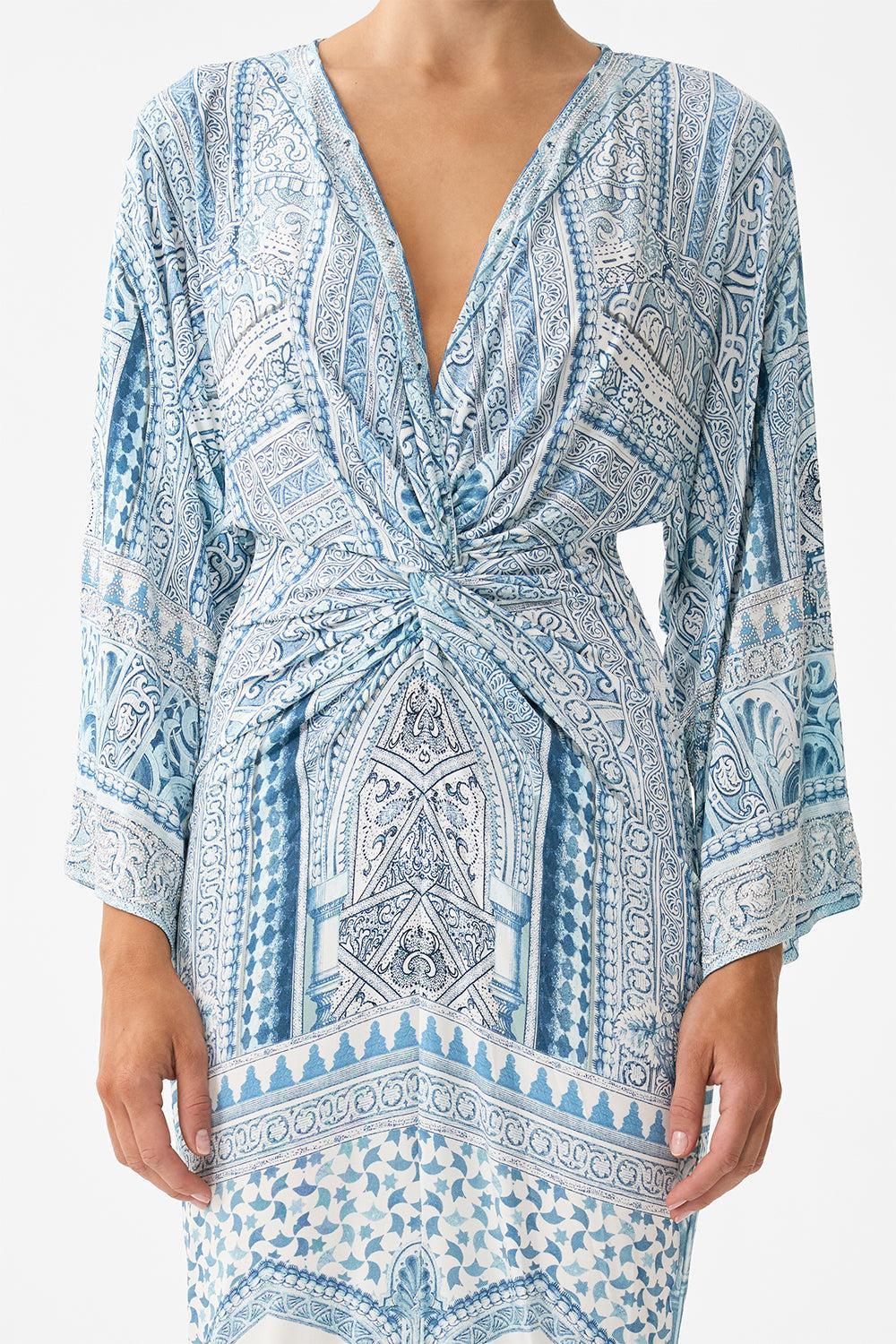 Hi-Lo Split Front Twist Dress-CREAM-XS-CLOTHINGDRESSCASUAL-CAMILLA