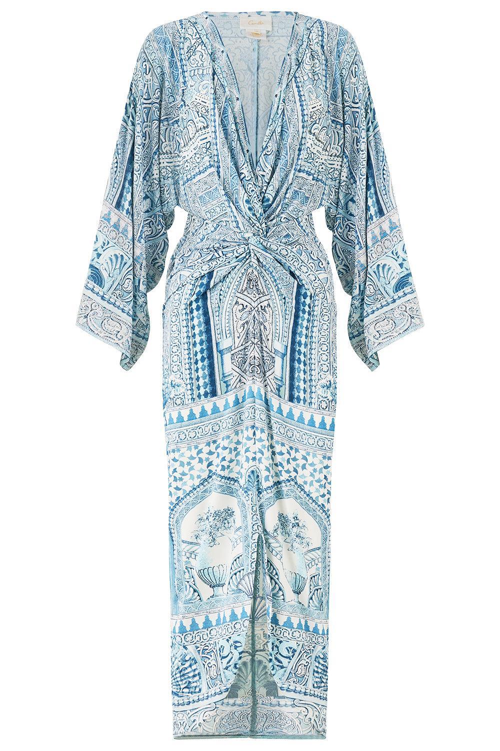 Hi-Lo Split Front Twist Dress-CREAM-XS-CLOTHINGDRESSCASUAL-CAMILLA
