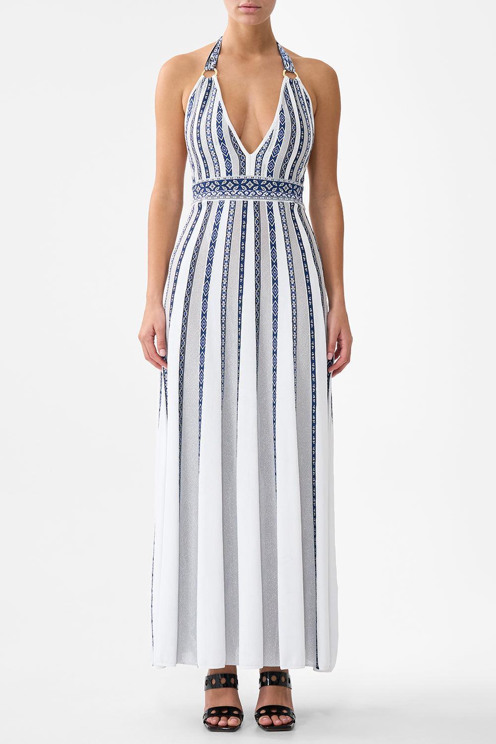 Halter Tie Knit Dress-WHITE-P/S-CLOTHINGDRESSCASUAL-CAMILLA