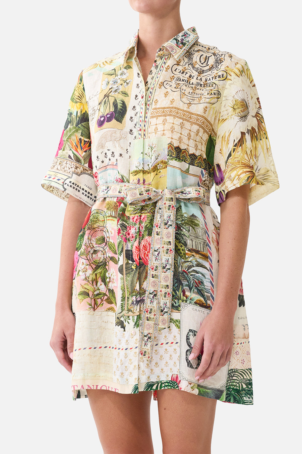 Belted Shirt Mini Dress