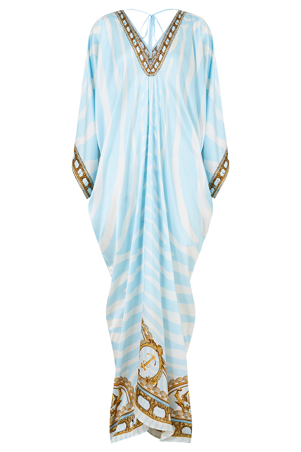Draped Kaftan Maxi Dress-STRIPE-XS/S-CLOTHINGDRESSCASUAL-CAMILLA