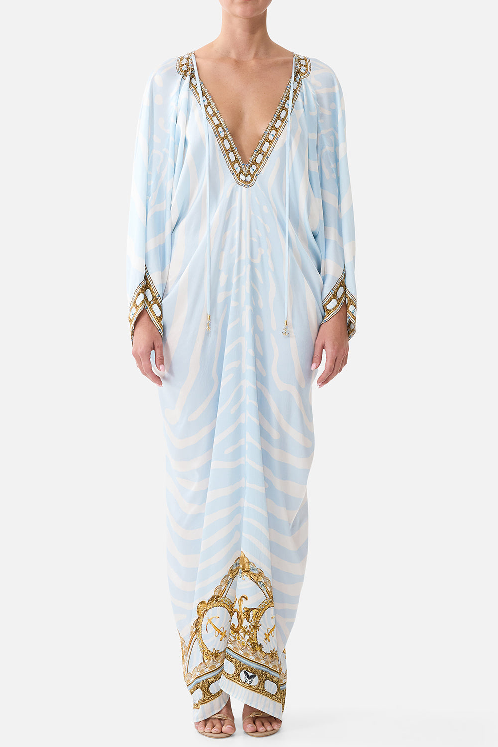 Draped Kaftan Maxi Dress