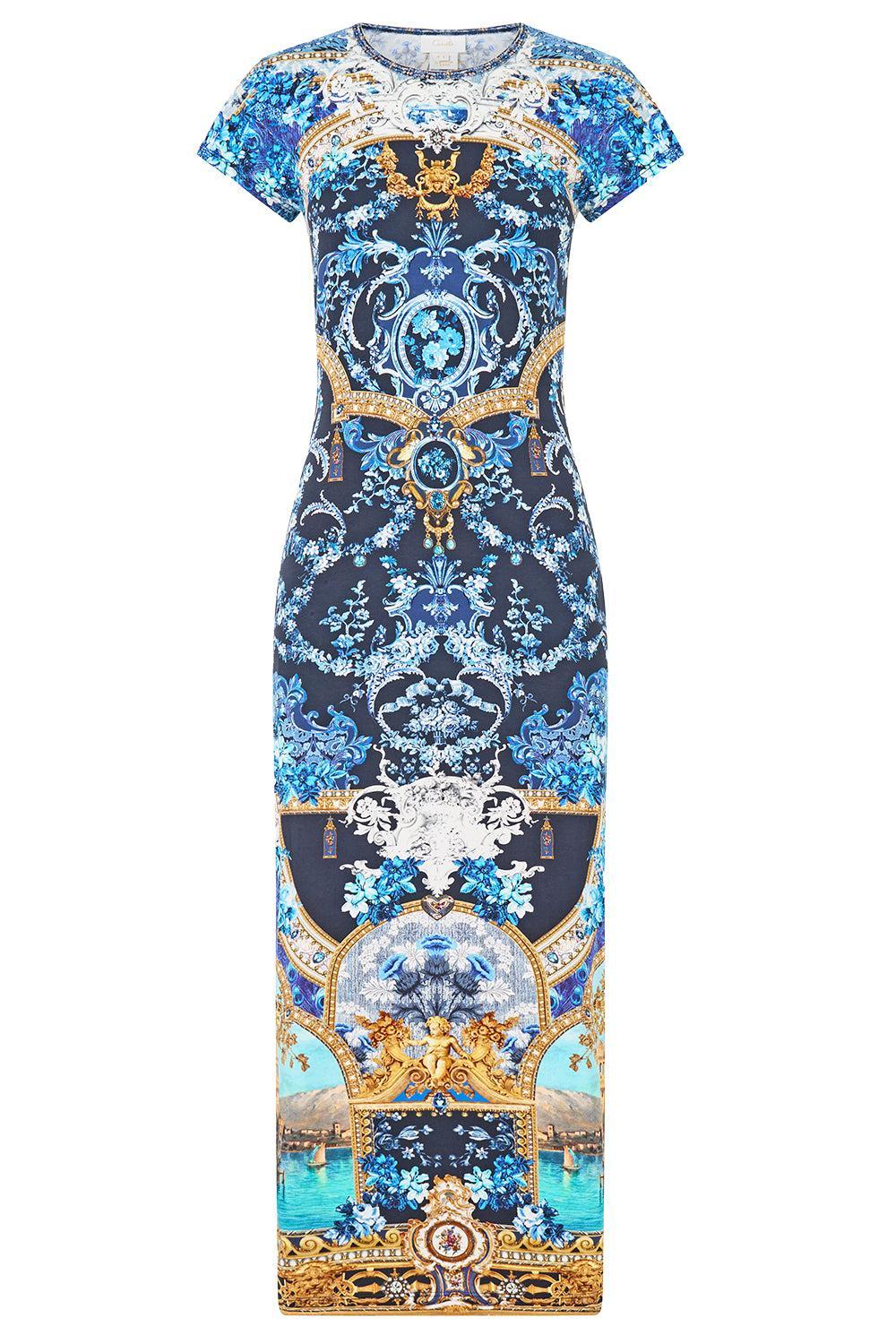 Cap Sleeve Jersey Midi Dress-NOVELTY-XS-CLOTHINGDRESSCASUAL-CAMILLA