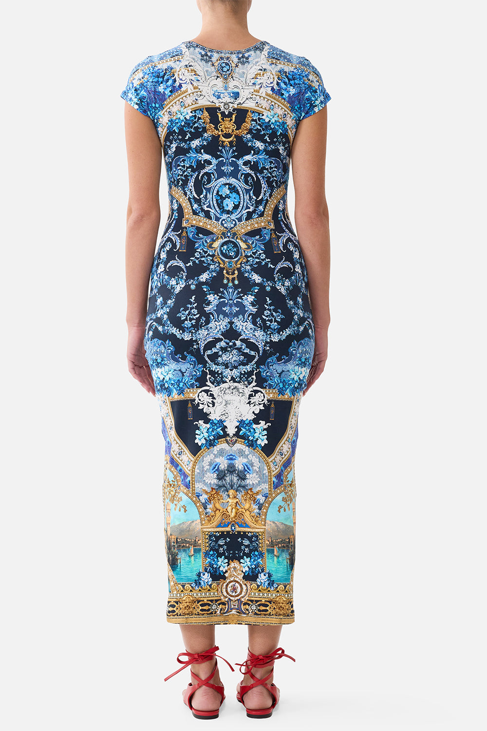 Cap Sleeve Jersey Midi Dress