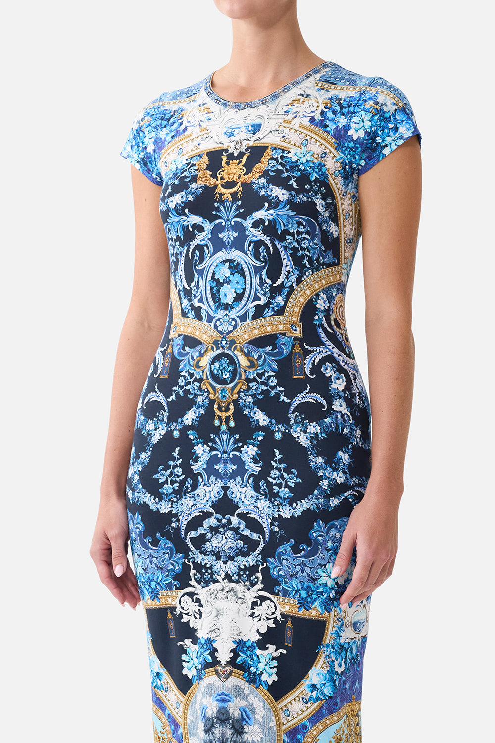 Cap Sleeve Jersey Midi Dress