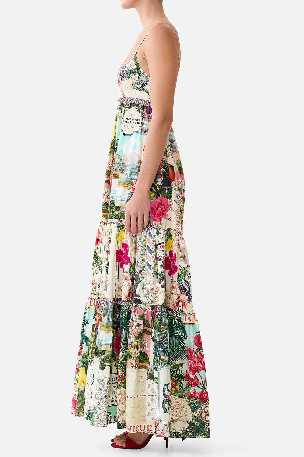 Floral Tiered Jersey Maxi Dress