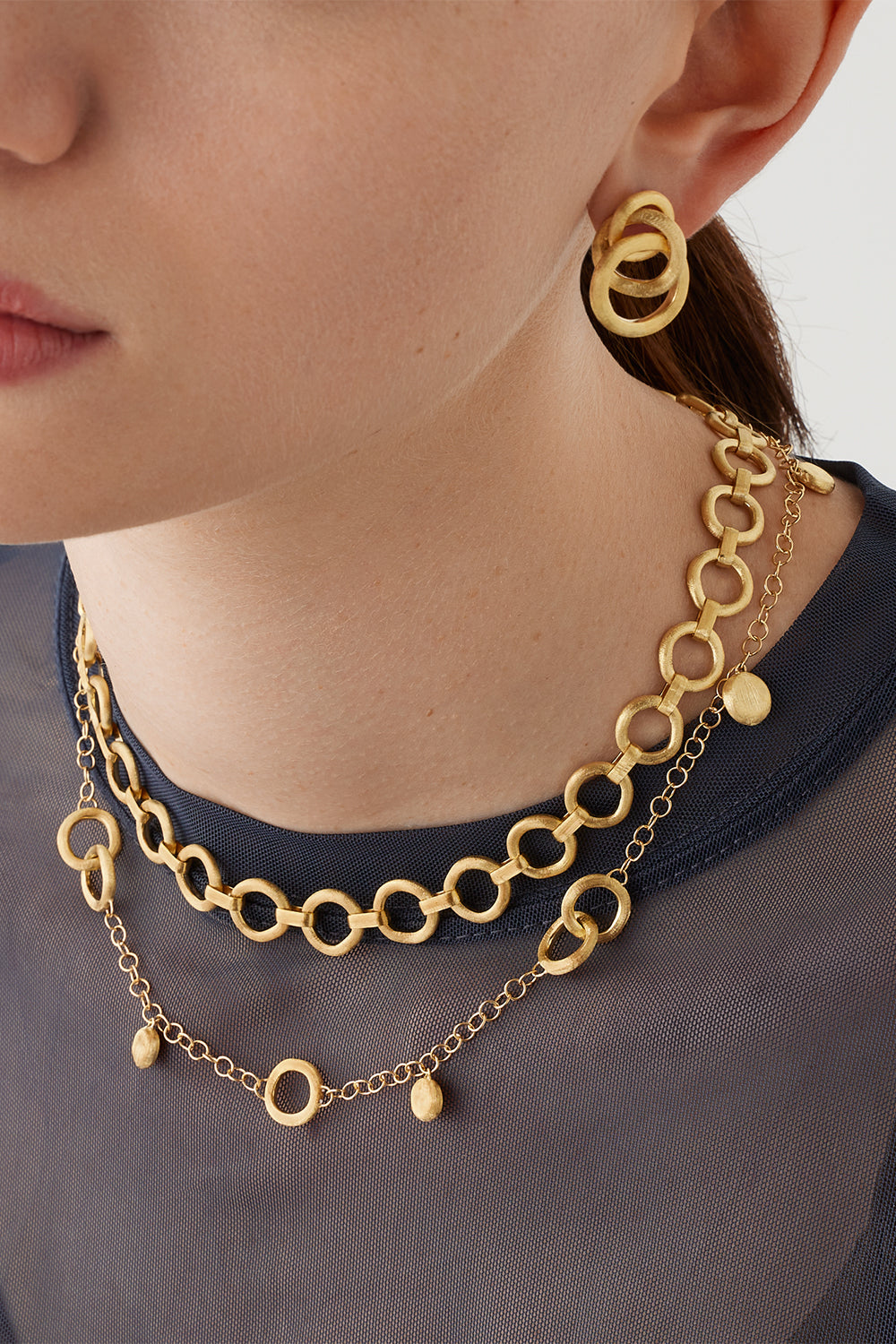 Jaipur Gold Flat Link Necklace