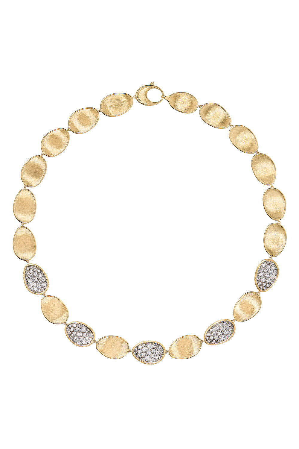 Diamond Lunaria Alternating Petal Necklace