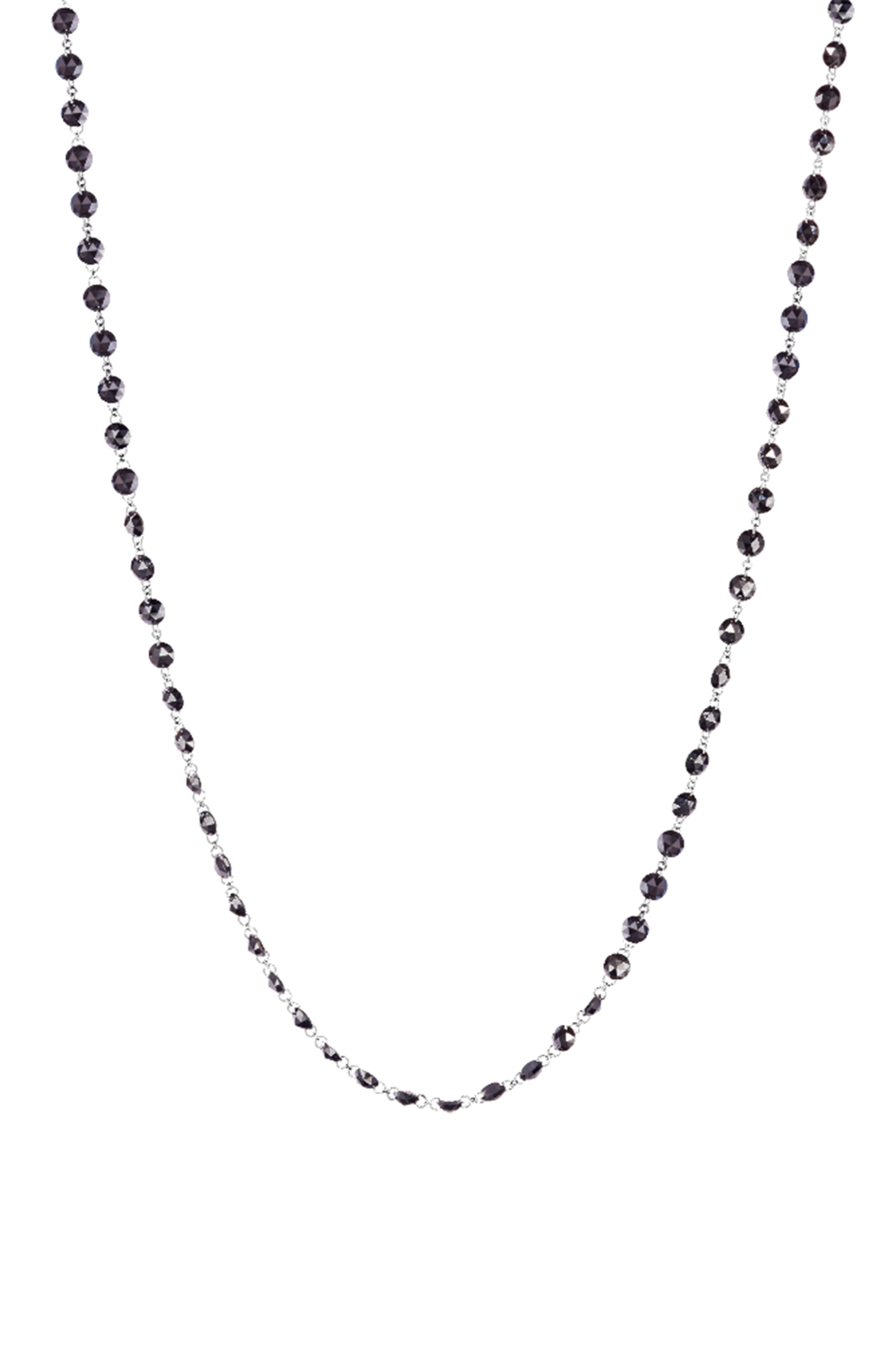 Black Diamond Ethereal Chain Necklace-WHITE GOLD-JEWELRYFINE JEWELNECKLACE O-64 FACETS