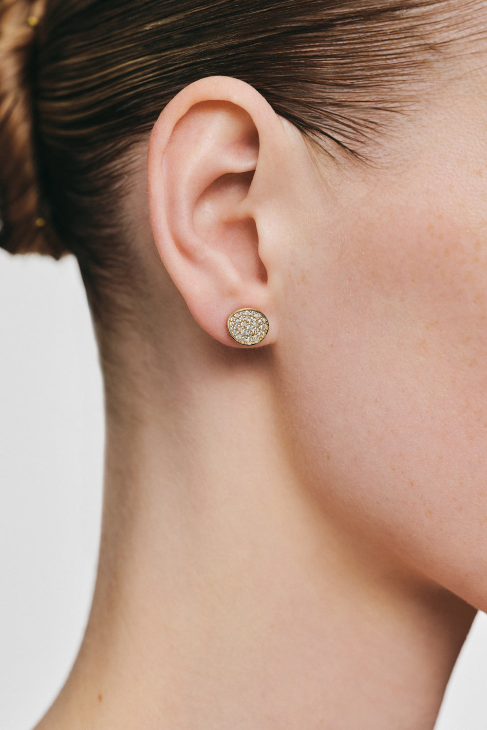 Diamond Classic Flat Stud Earrings