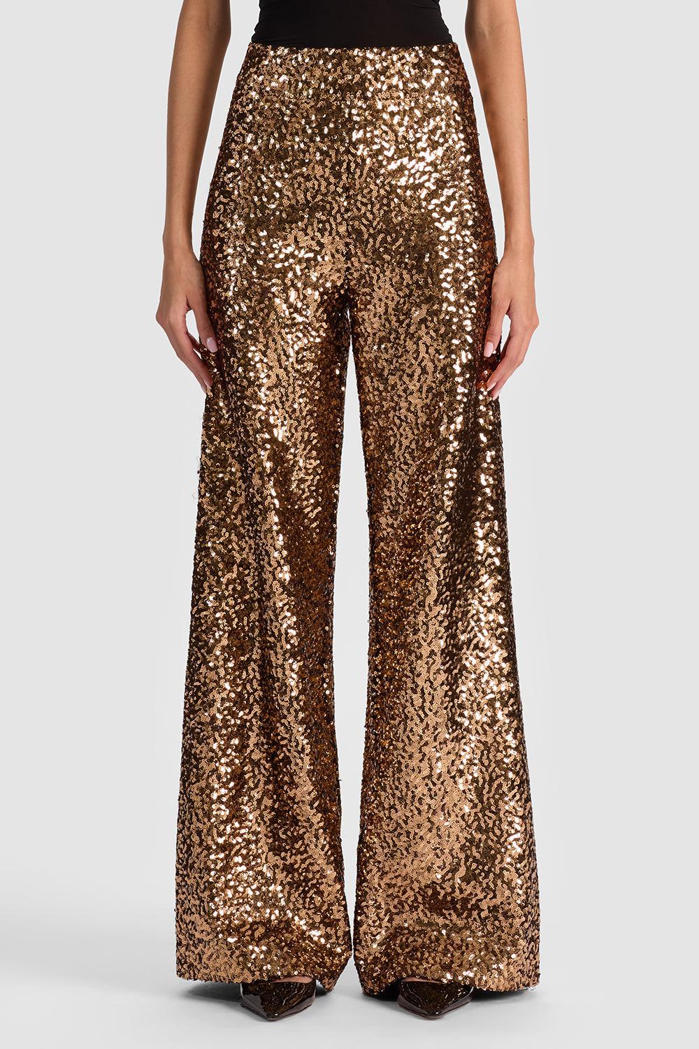 Athena Pant-GLD/BLK-2-CLOTHINGPANTEVENING-ALICE & OLIVIA