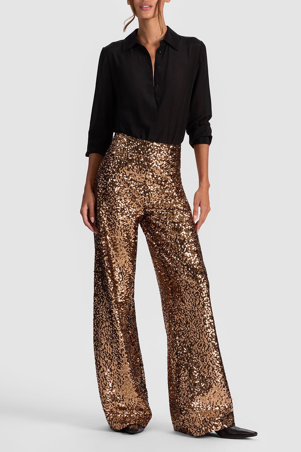 Athena Pant-GLD/BLK-2-CLOTHINGPANTEVENING-ALICE & OLIVIA